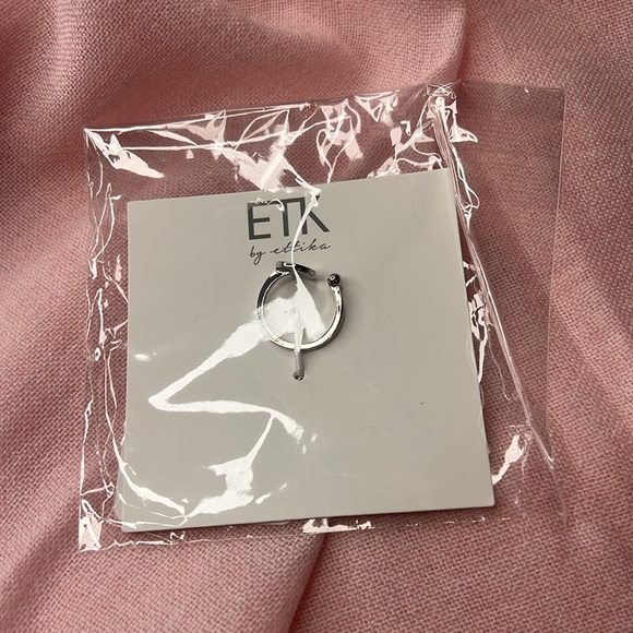 Ettika open back ball point ring silver toned - Picture 3 of 7